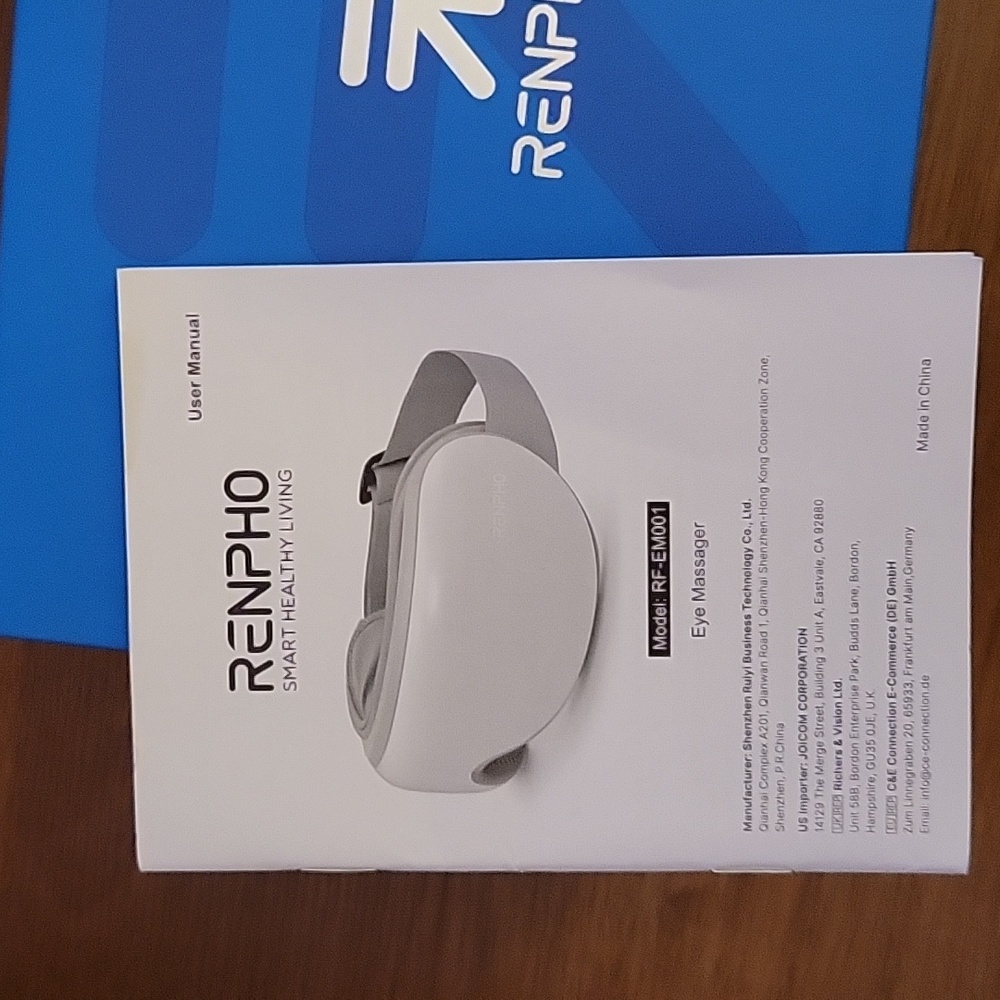 Renpho heated eye massager compression vibration Bluetooth music Gray New - Picture 9 of 9